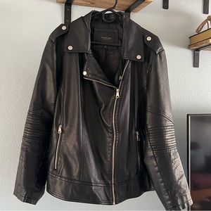 Andrew Marc New York Asymmetrical Faux Leather Moto Jacket - Size 2X